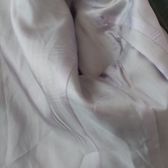 Ann Taylor | Wool Pin Stripe Blazer Jacket Gray Lavender | Size 4P - Picture 10 of 13